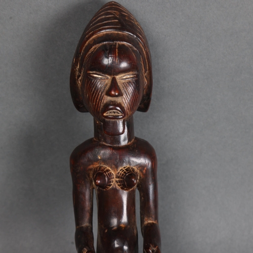 3473 - Tribal Art / Ethnographic: Hand carved wood fertility sculpture figure. Either reliquary or fertilit... 