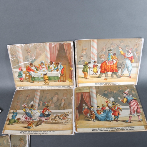 3516 - Curiosity : Dean & Son, circa 1889, a set of 12 coloured prints, named 'Panorama of the circus', dep... 