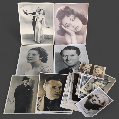 3518 - Approximately 35 black and white autographed photographs from the 1930s and 1940s, most with dedicat... 