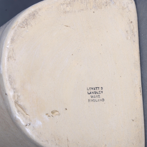 3527 - Lovett and Langley Ware, a RAF issue stoneware hot water bottle, length 29cm.