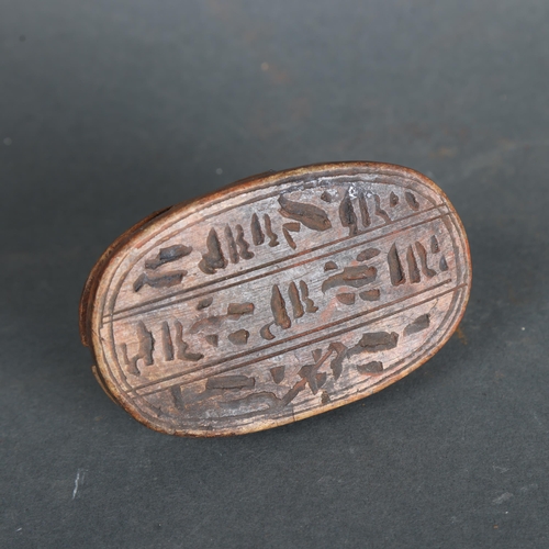 3547 - Natural History - An Egyptian carved stone scarab beetle, length 9.5cm