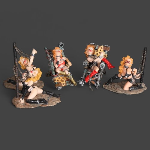 3563 - Five various resin models in erotic poses, largest height 15.5cm, (5).