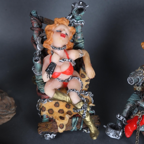 3563 - Five various resin models in erotic poses, largest height 15.5cm, (5).