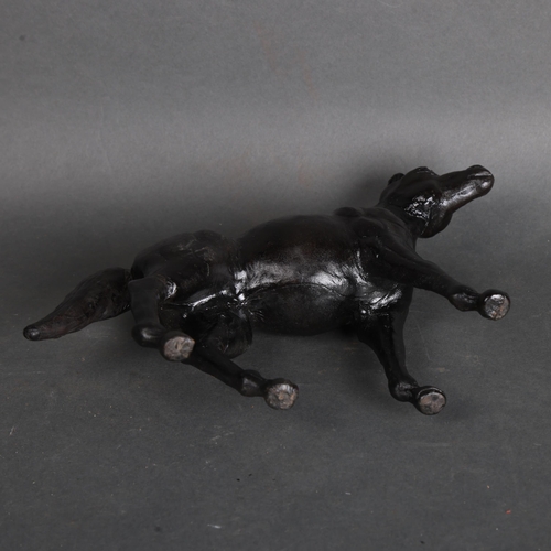 3569 - Liberty Style Black Leather Model of a Horse 
The animal being well modelled with defined features i... 