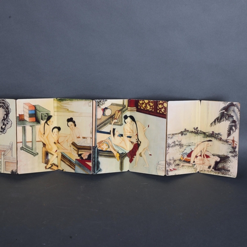 3570 - Erotica / Erotic Art: Chinese Shunga,
A folding pillow book which when unfolded depicts five differe... 