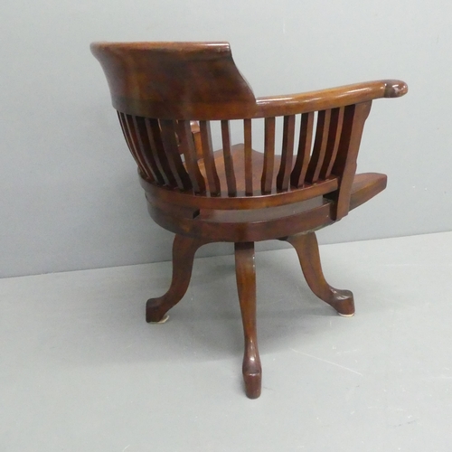 2344 - A mahogany Arts & Crafts style swivel desk chair.