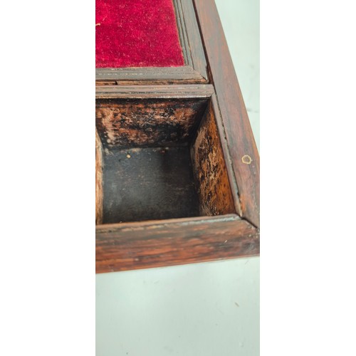 19 - A Victorian rosewood writing slope, with Tunbridge Ware banded floral decoration, W36cm