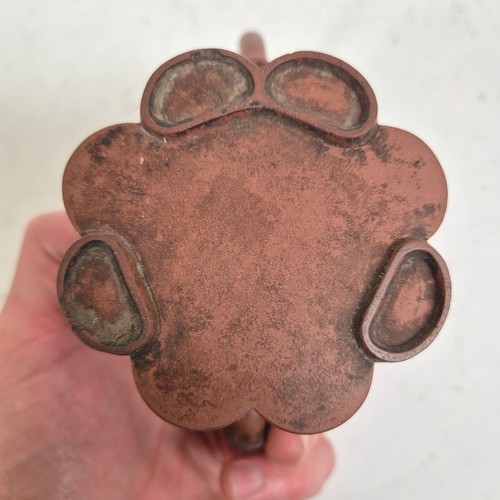 237 - A Chinese Yixing red stoneware reticulated 