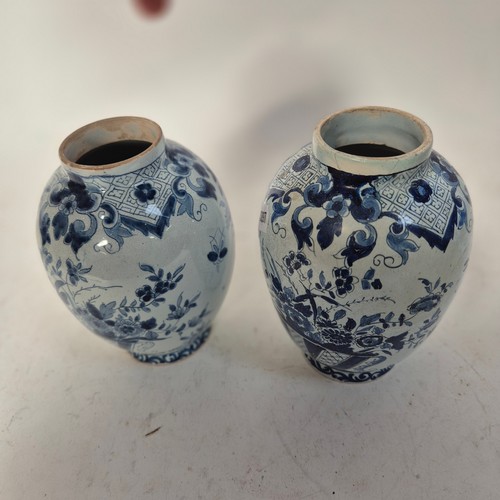 402 - A Chinese blue and white serving plate with painted bird and blossom decoration, 38cm, a pair of har... 