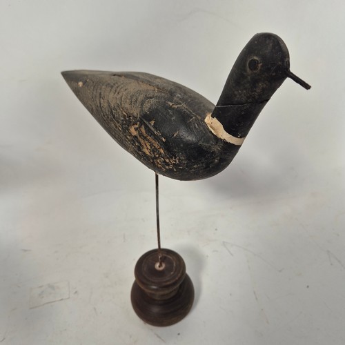 3541 - A group of three similar 19th Century naïve folk art decoy ducks in the form of Lapwings, later moun... 