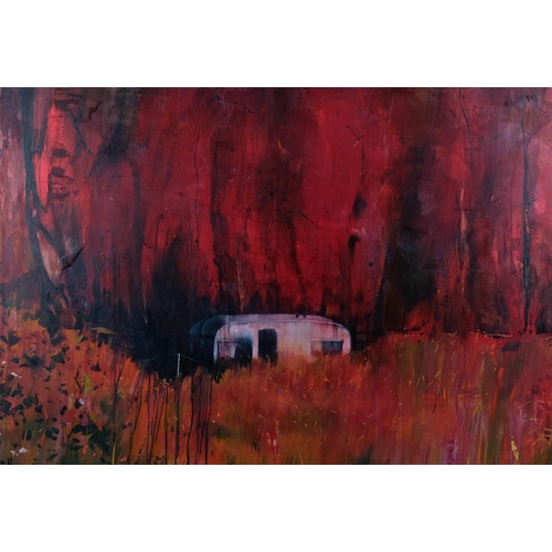 71 - Nick Archer (born 1963), Caravan, large format oil on canvas, signed verso dated 2012, 150cm x 150cm... 