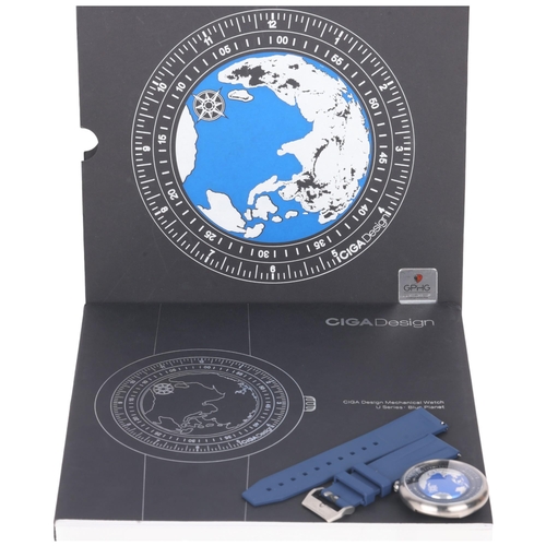 1001 - CIGA DESIGN - a stainless steel U-Series Blue Planet GPHG automatic wristwatch, ref. U031-SU01-W6U, ... 