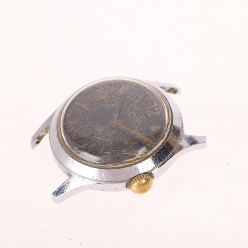 1010 - ROLEX - A Vintage stainless steel Oyster Ultra Prima mechanical wristwatch head, circa 1930s, black ... 