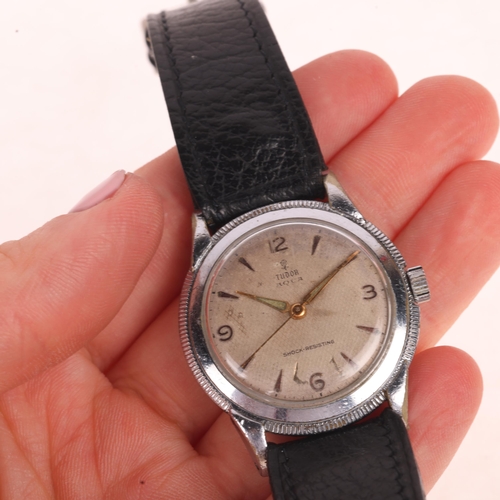 1016 - TUDOR - a Vintage nickel plated Aqua mechanical wristwatch,  circa 1950s, silvered dial with applied... 