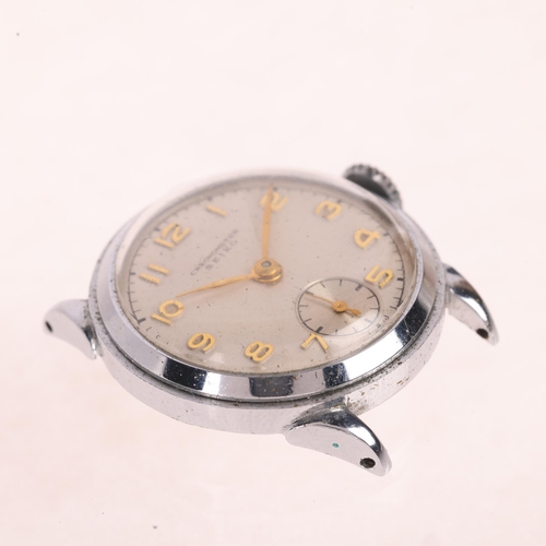 1020 - SEIKO - a Vintage nickel plated stainless steel mechanical chronometer wristwatch head, circa 1940s,... 