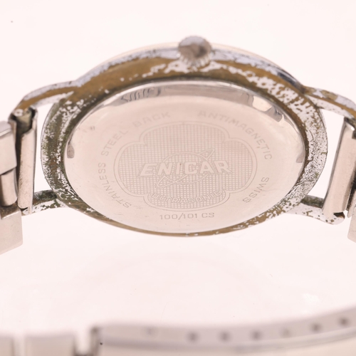 1023 - ENICAR - a nickel plated stainless steel Ultrasonic mechanical wristwatch, ref. 100/101CS, circa 196... 