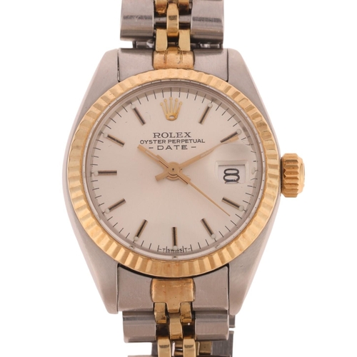 1028 - ROLEX -  a lady's bi-metal Oyster Perpetual Date automatic bracelet watch, ref. 6917, circa 1978, si... 