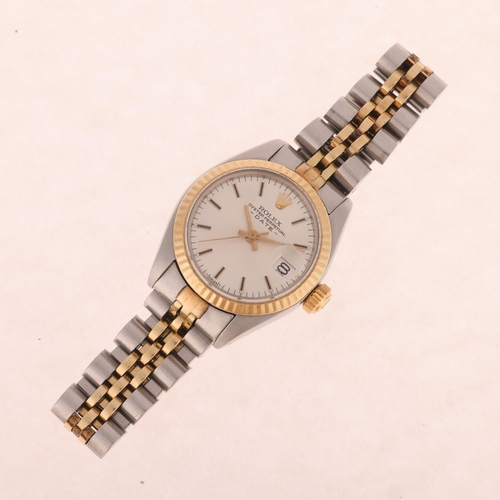 1028 - ROLEX -  a lady's bi-metal Oyster Perpetual Date automatic bracelet watch, ref. 6917, circa 1978, si... 