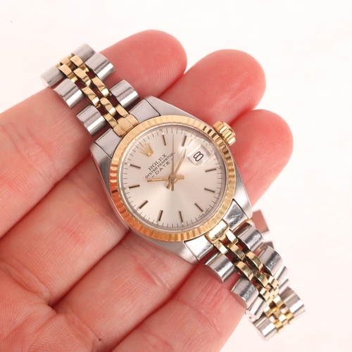 1028 - ROLEX -  a lady's bi-metal Oyster Perpetual Date automatic bracelet watch, ref. 6917, circa 1978, si... 