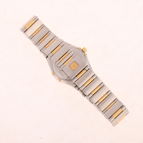 1030 - OMEGA - a lady's stainless steel and gold diamond Constellation 'My Choice' quartz bracelet watch, r... 