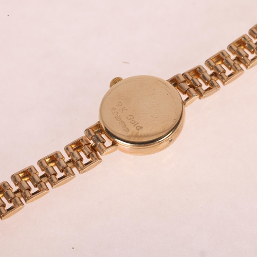 1038 - ROTARY - a lady's 9ct gold quartz bracelet watch, champagne dial with baton hour markers, lance hand... 