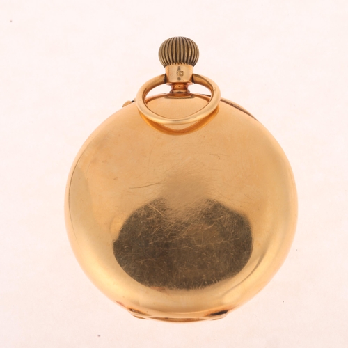 1040 - An 18ct gold half hunter keyless side-wind pocket watch, by Reid & Sons of Newcastle-upon-Tyne, Make... 