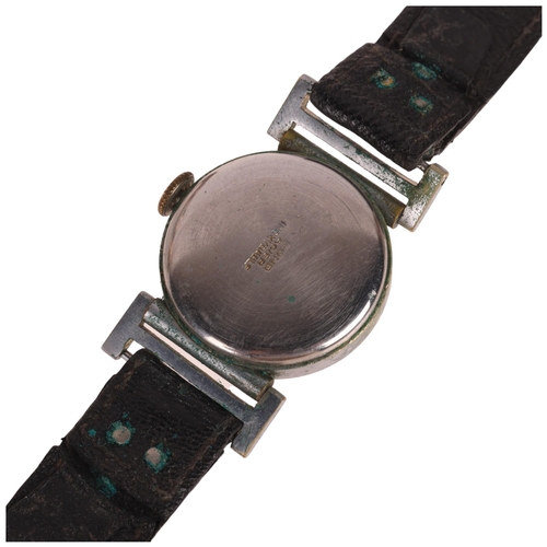 1049 - 2 wristwatches, comprising Second World War Period mechanical wristwatch, and gold plated Ingersoll,... 