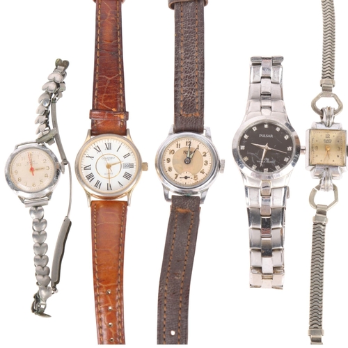 1051 - Various wristwatches, including Prestige, Oris, and Pulsar (5)