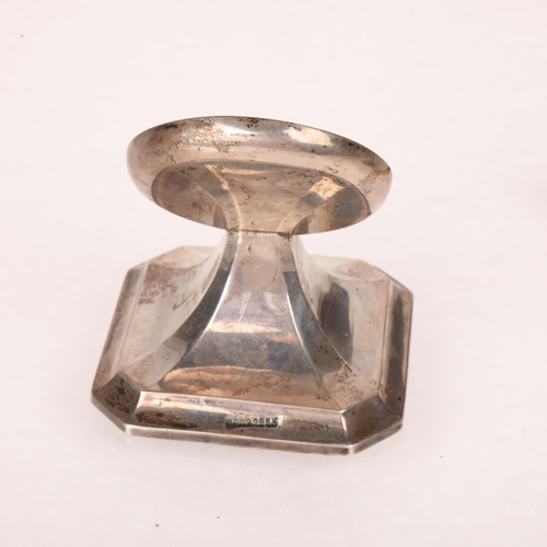 1053 - An early 20th century silver pocket watch stand, Fraget & Co, Birmingham 1913, reg. no. 622523, with... 