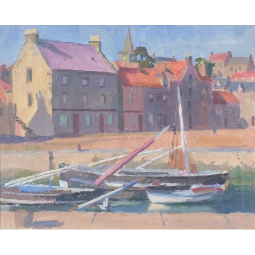 1 - Vincent Lines RWS (1909 - 1968), harbour scene (probably French Harbour, Rye), oil on board, 40cm x ... 