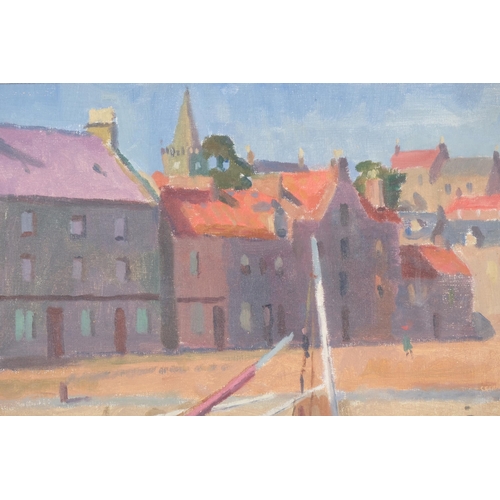 1 - Vincent Lines RWS (1909 - 1968), harbour scene (probably French Harbour, Rye), oil on board, 40cm x ... 