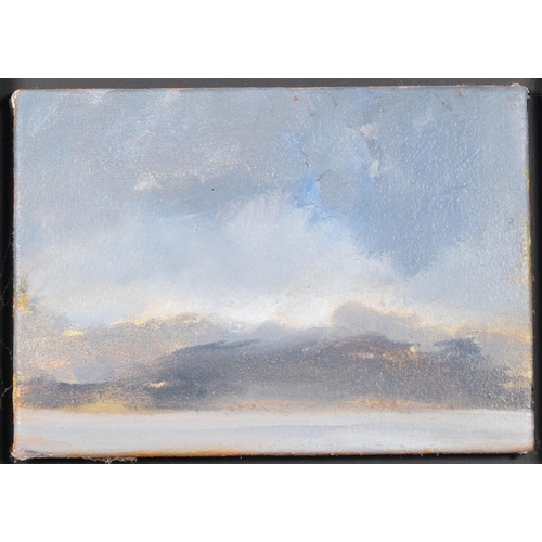 10 - Alan Rankle, Norway studies, pair of oils on canvas laid on board, 2003, image 14cm x 20cm, framed (... 