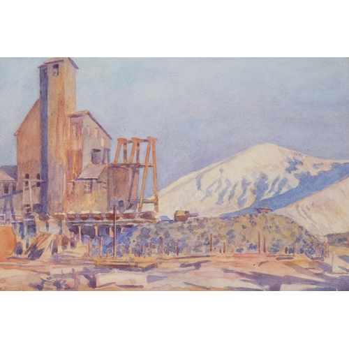 101 - M Booth, South African mine, watercolour, 18cm x 27cm, framed