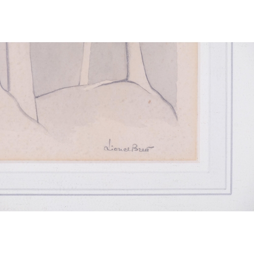 102 - Lionel Brett (1913 - 2004), stylised trees, pencil and wash, 32cm x 24cm, framed