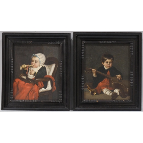 105 - Pair of portraits of young children, late 19th/early 20th century Dutch School, oils on canvas, unsi... 