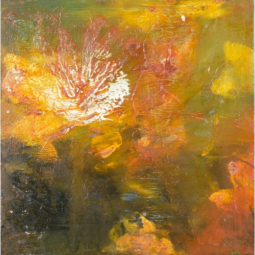 11 - Alan Rankle, Flame 1995, pair of oils/collage on copper, 21cm x 21cm, unframed