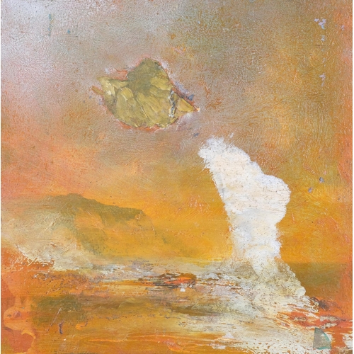 11 - Alan Rankle, Flame 1995, pair of oils/collage on copper, 21cm x 21cm, unframed