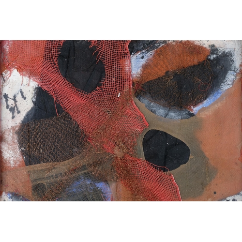 110 - Kitty French, Drying Nets, 1974, mixed media paint/collage, in painted frame, overall frame dimensio... 