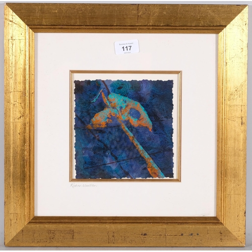 117 - Robin Mullen, abstract, colour print, signed in pencil, framed, overall frame dimensions 39cm x 39cm