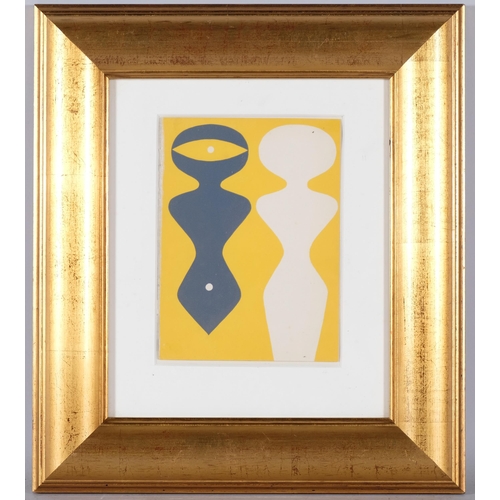 119 - Hans (Jean) Arp, abstract figures, woodcut 1962 for Musee National D'Art Moderne, sheet 21cm x 15cm,... 