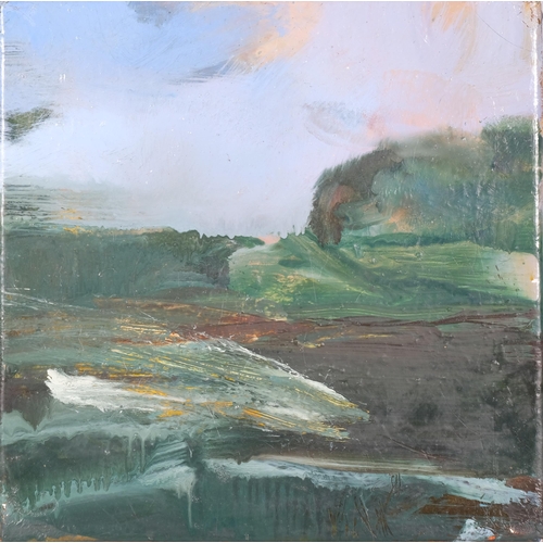 12 - Alan Rankle, landscape study 2003 (marsh study for Positano), oil on canvas, 30cm x 30cm, unframed