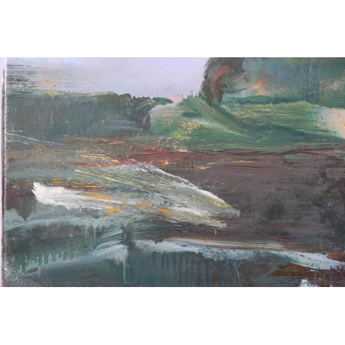 12 - Alan Rankle, landscape study 2003 (marsh study for Positano), oil on canvas, 30cm x 30cm, unframed