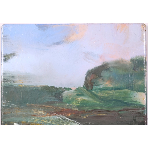 12 - Alan Rankle, landscape study 2003 (marsh study for Positano), oil on canvas, 30cm x 30cm, unframed