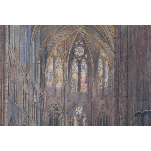 161 - Samuel Read, interior of Westminster Abbey from the old organ screen, circa 1865, watercolour, 58cm ... 