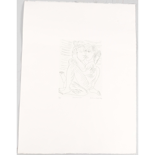 166 - Eileen Cooper (born 1953), communion, etching, 1999, signed in pencil, no. 3/45, plate 25cm x 19cm, ... 