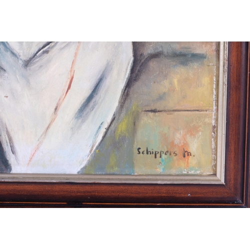 176 - M Schippers, still life kitchen table, oil on canvas, 50cm x 60cm, framed