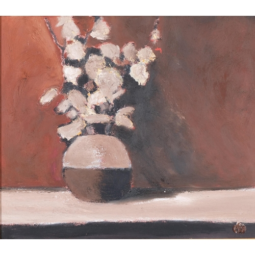 19 - H E Kuckein (Canadian, 1930 - 2015), still life, oil on canvas, inscribed verso with gallery card an... 