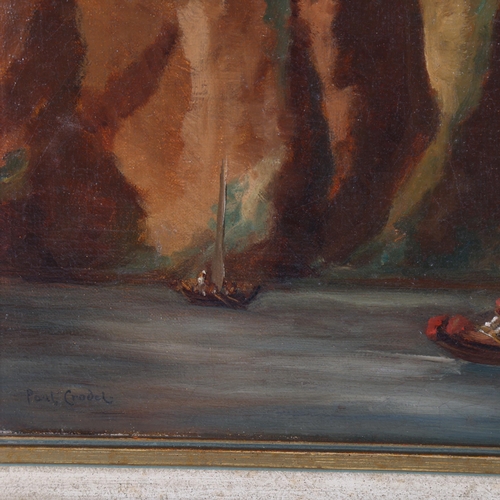 192 - Paul Crodel (1862 - 1928), figures in a boat, oil on canvas, 30cm x 43cm, framed