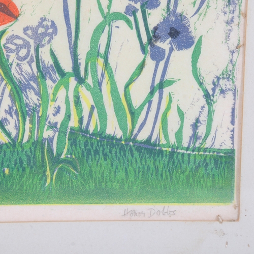 208 - Honor Dobbs (1902 - 1987), Herbaceous, linocut print, signed in pencil, no. 1/20, plate 37cm x 50cm,... 