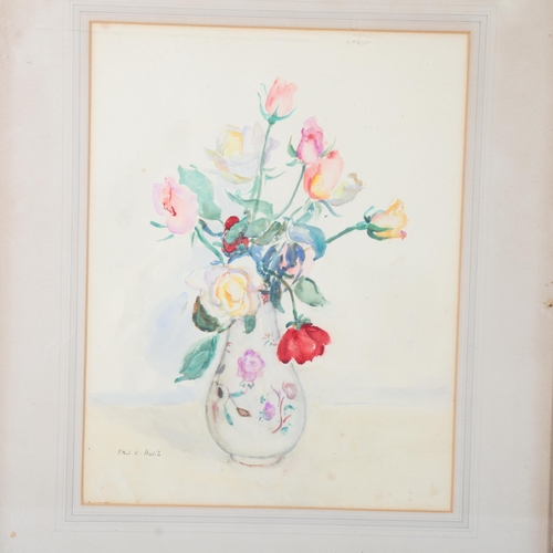 217 - Ethel Hatch, still life roses, watercolour, 41cm x 31cm, framed